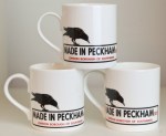 Made in Peckham bone china&nbsp;mugs.
